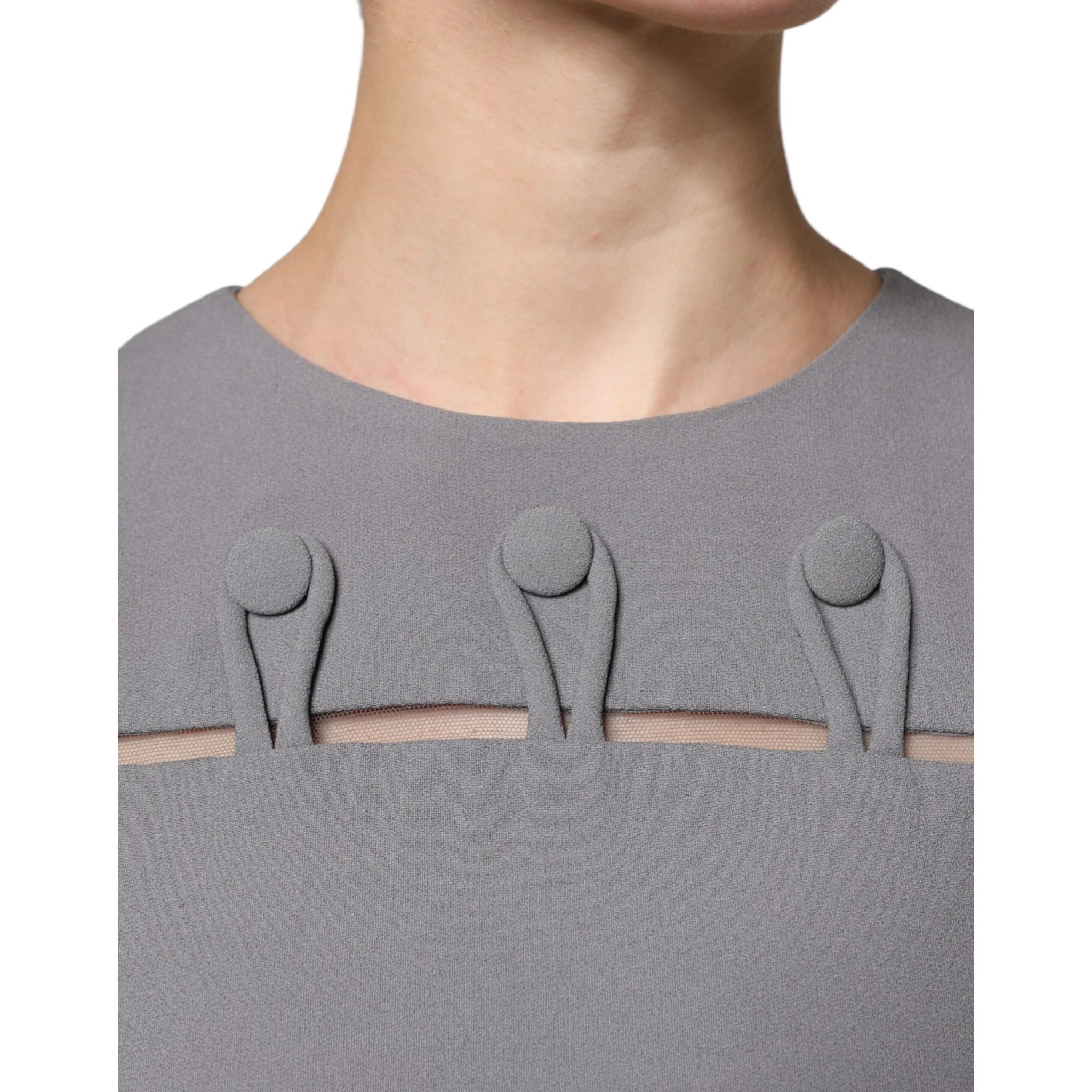 Gray Round Neck Sleeveless A-line Mini Dress