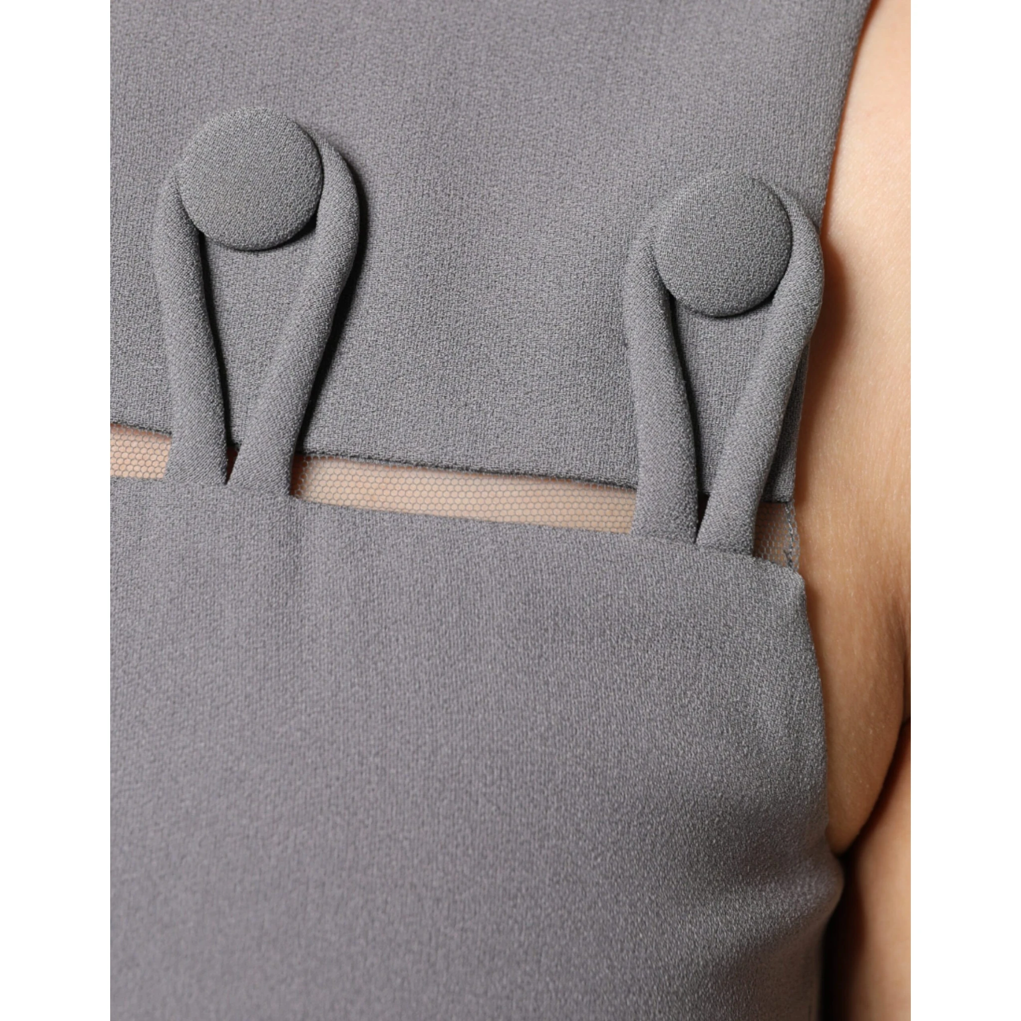 Gray Round Neck Sleeveless A-line Mini Dress