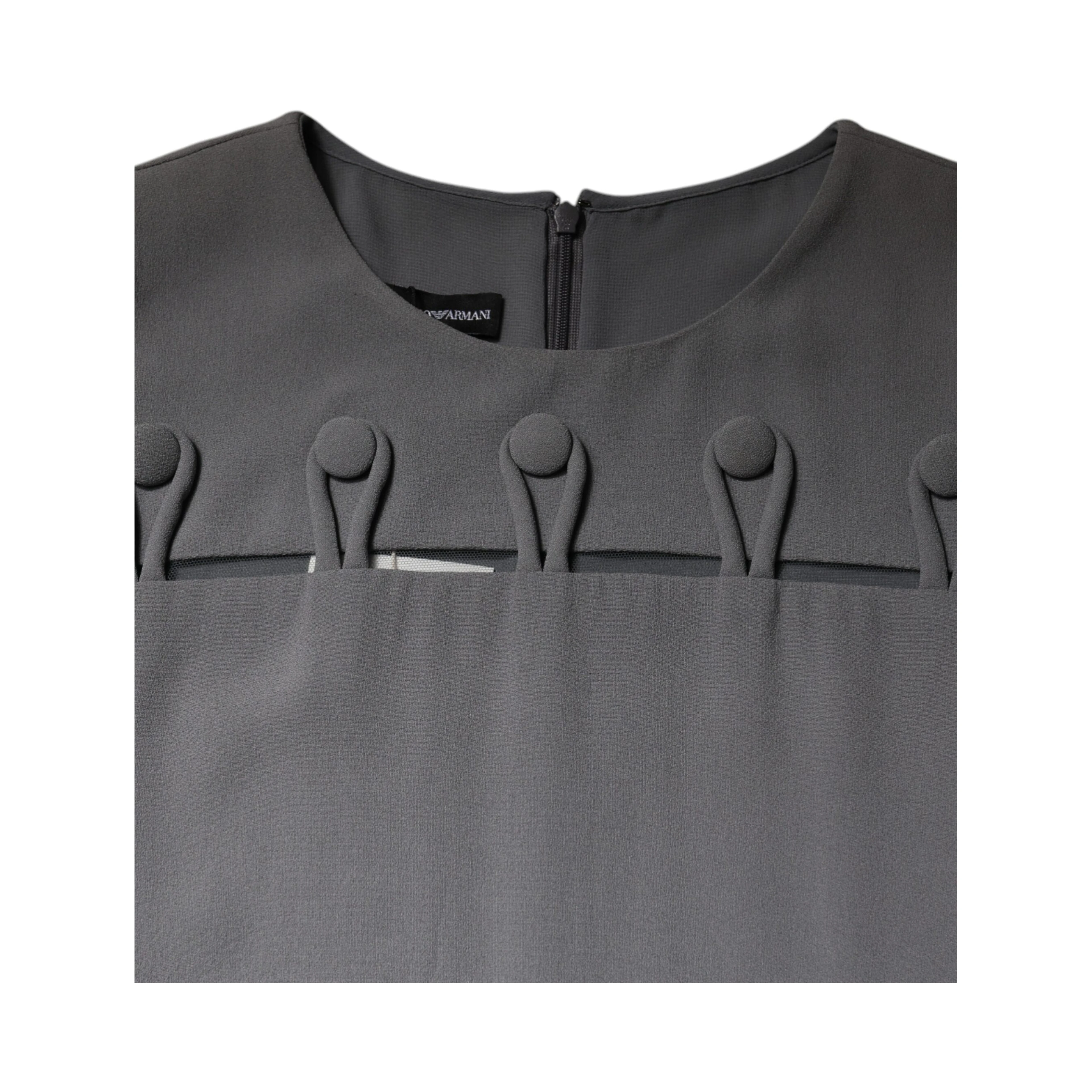 Gray Round Neck Sleeveless A-line Mini Dress