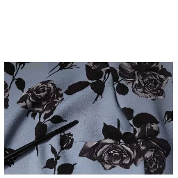 Light Blue Floral Long Sleeves A-line Mini Dress