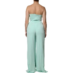 Mint Green One Shoulder Long Jumpsuit Dress