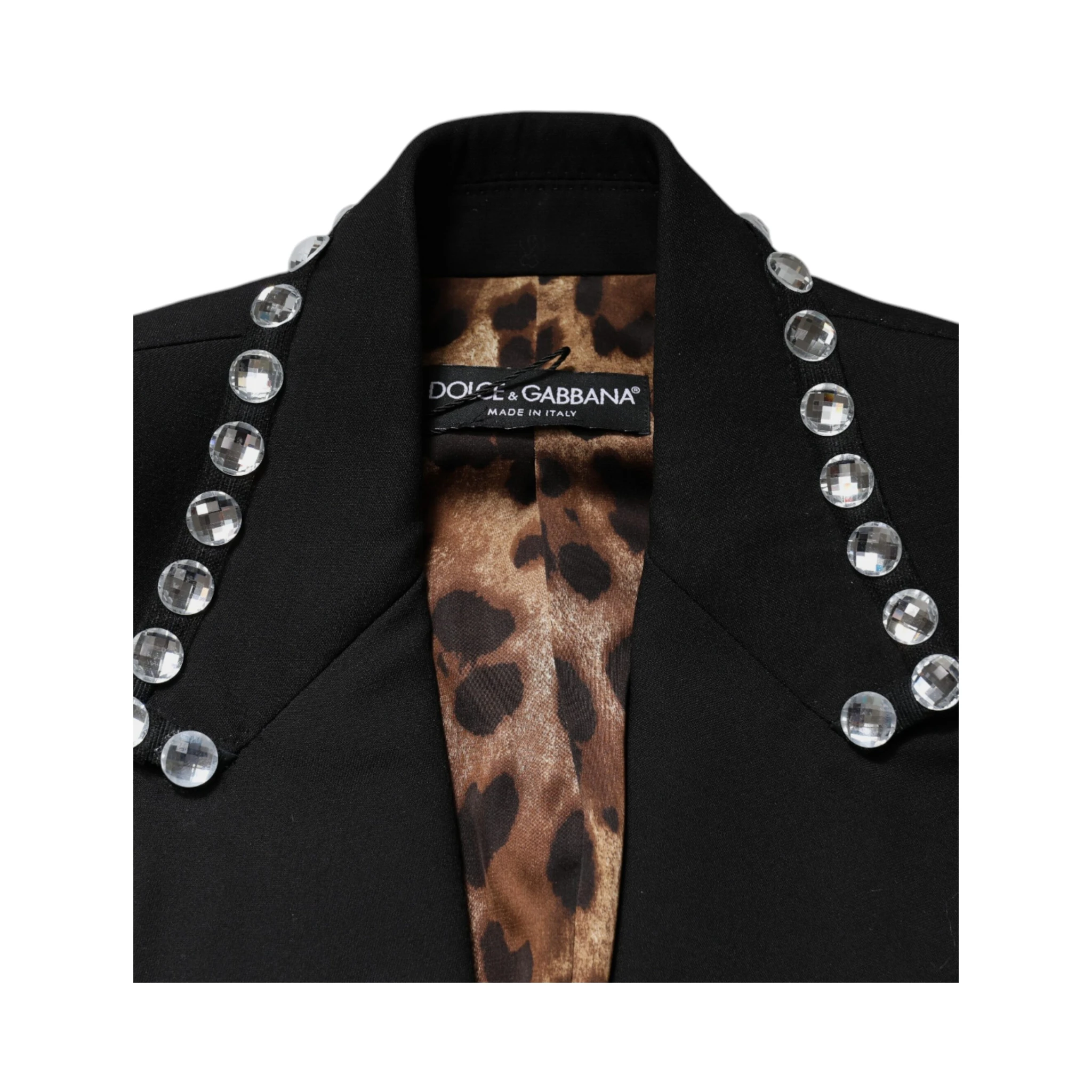 Black Crystal Double Breasted Blazer Jacket