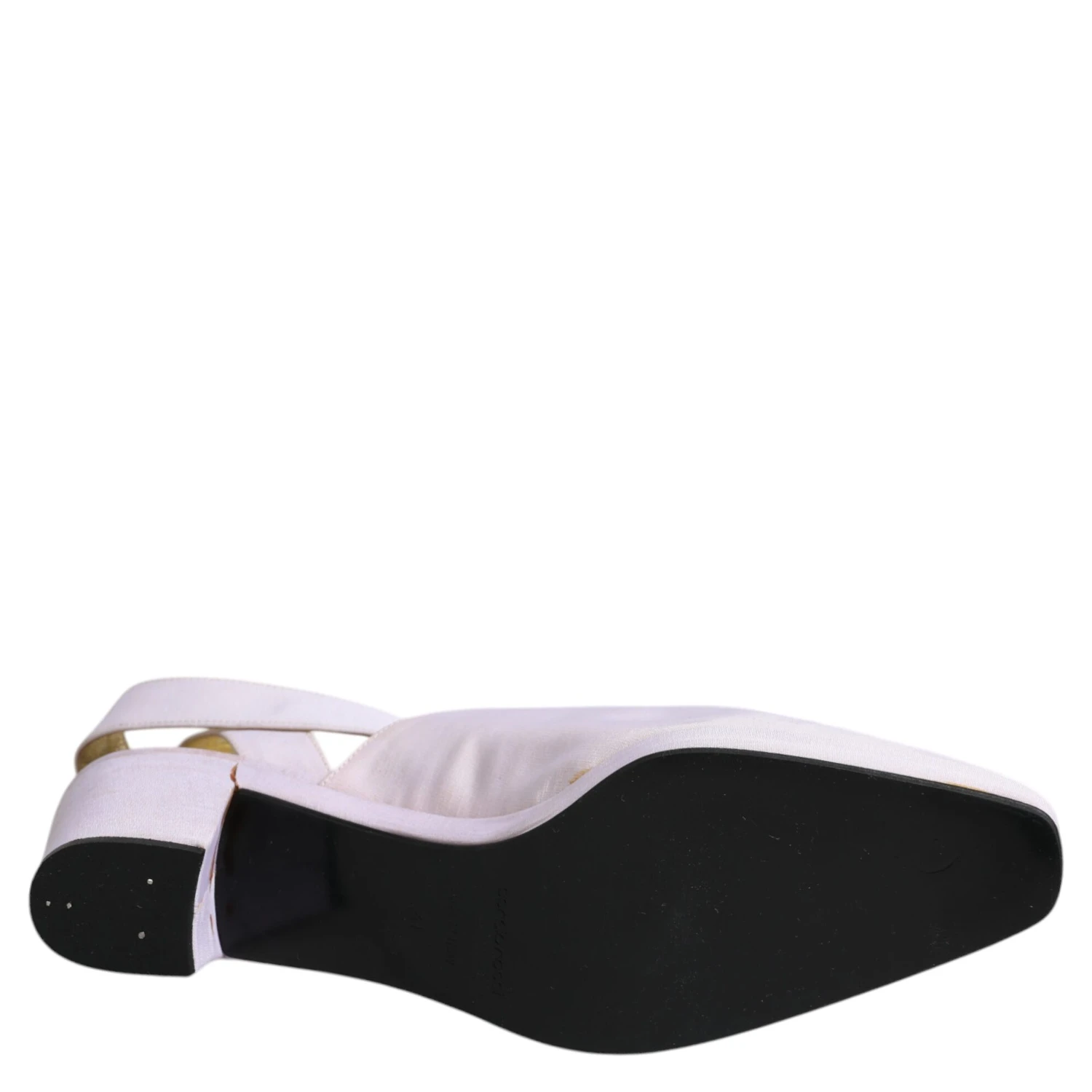 Off White Block Heel Slingback Sandals Shoes