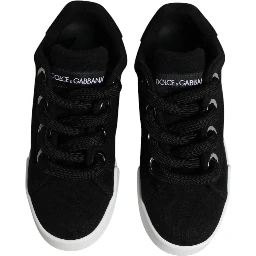 Black Portofino Low Top Sneakers Shoes