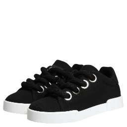 Black Portofino Low Top Sneakers Shoes