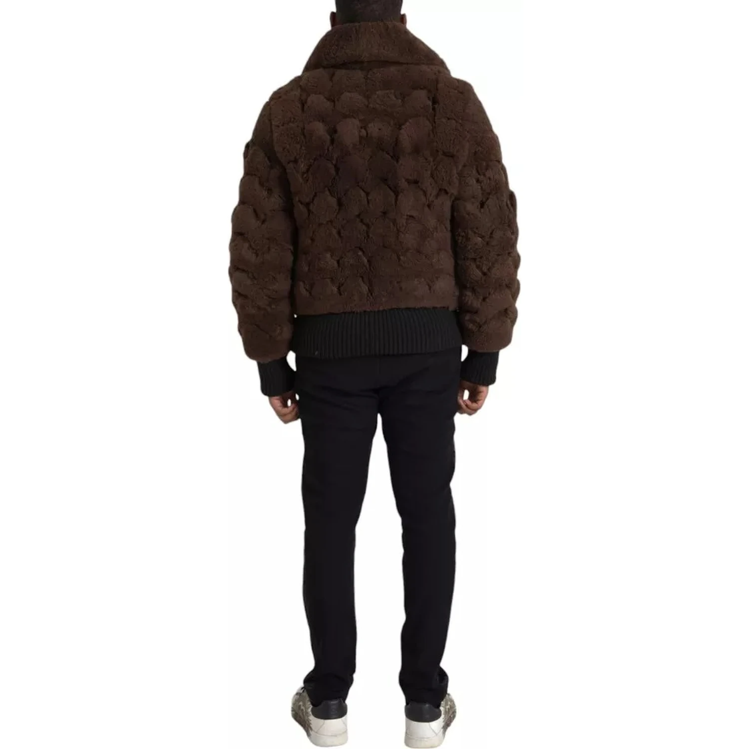 Brown Fur Lamb Shearling Coat Jacket