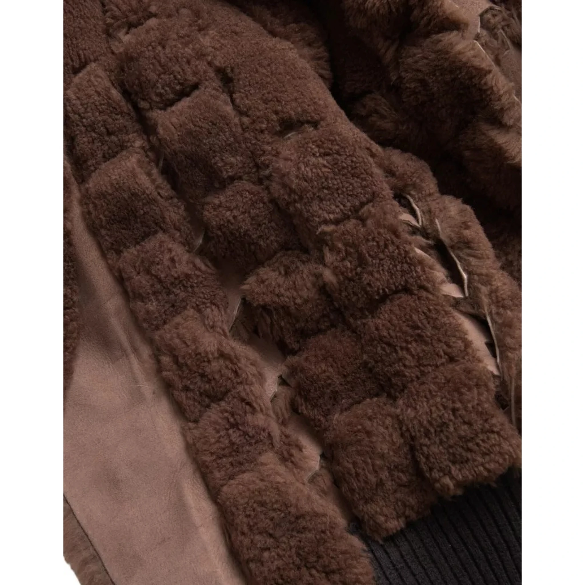 Brown Fur Lamb Shearling Coat Jacket