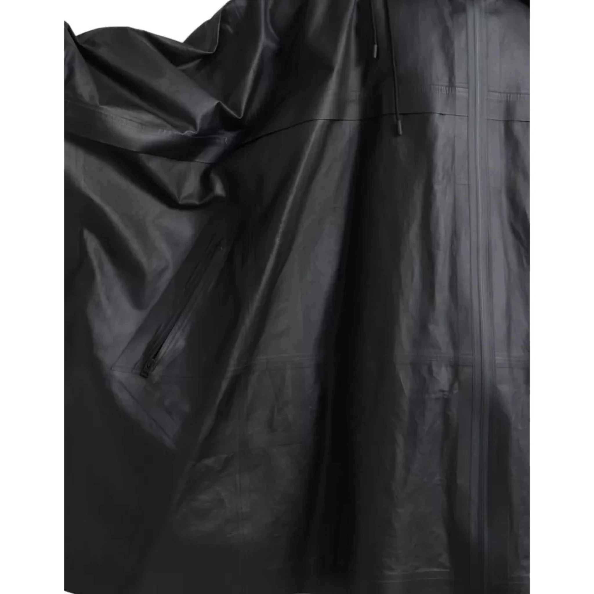 Black Leather Hooded Men Trenchcoat Jacket