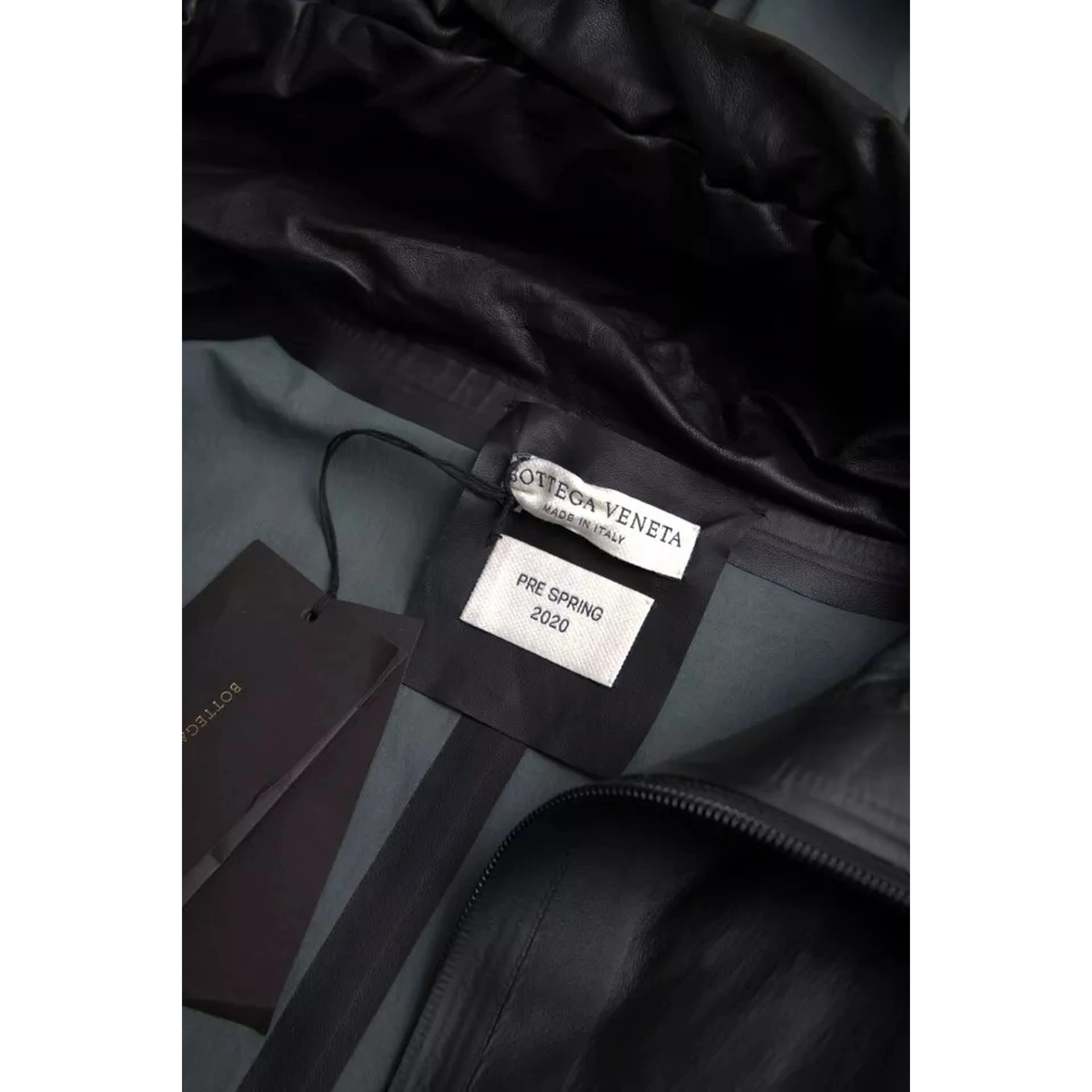 Black Leather Hooded Men Trenchcoat Jacket