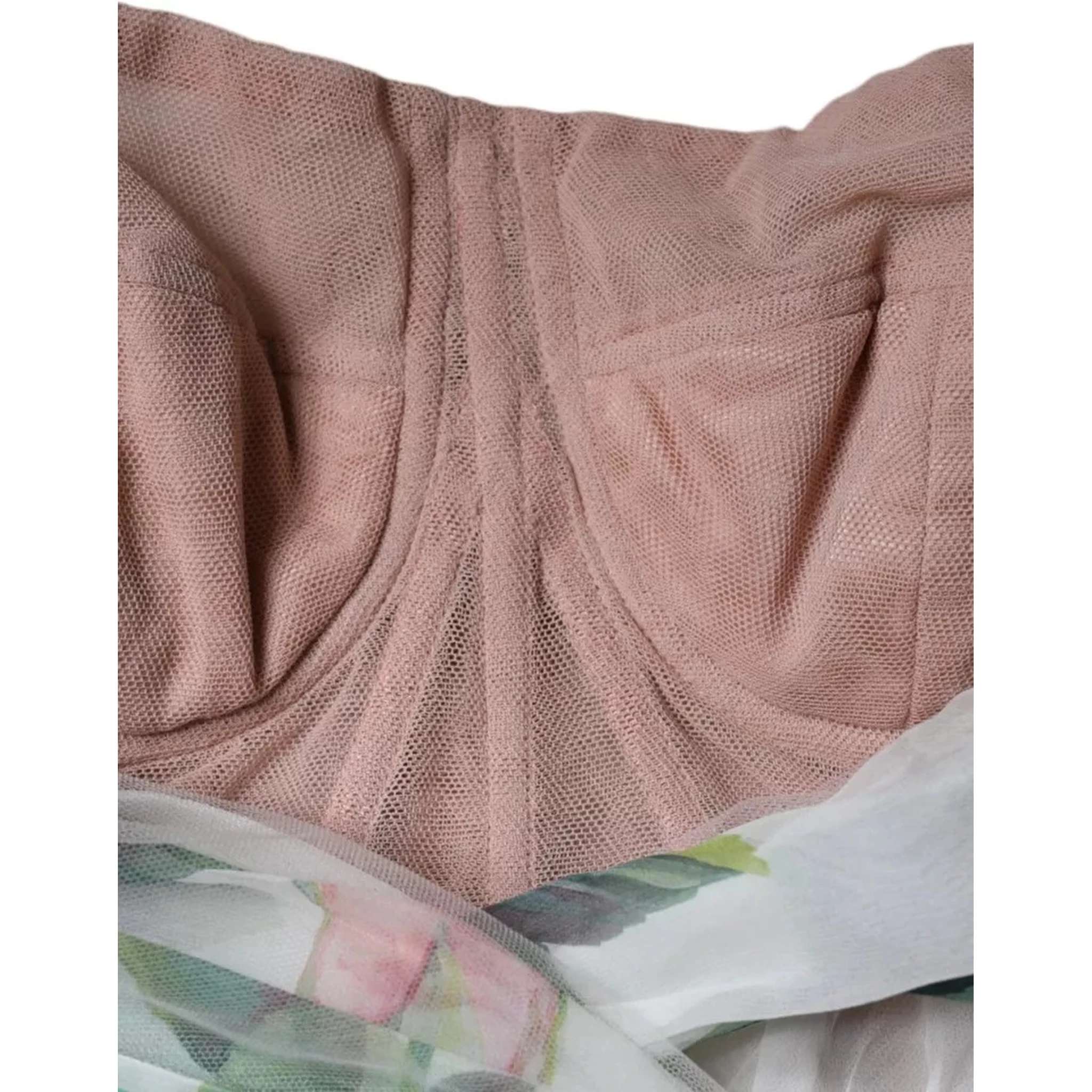 White Silk Floral Print A-line Midi Dress