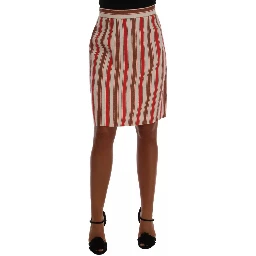 Multicolor Portofino Stripes Cotton Midi Skirt