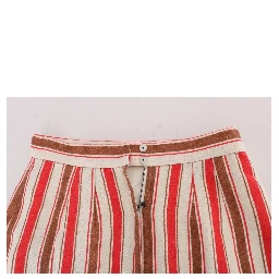 Multicolor Portofino Stripes Cotton Midi Skirt