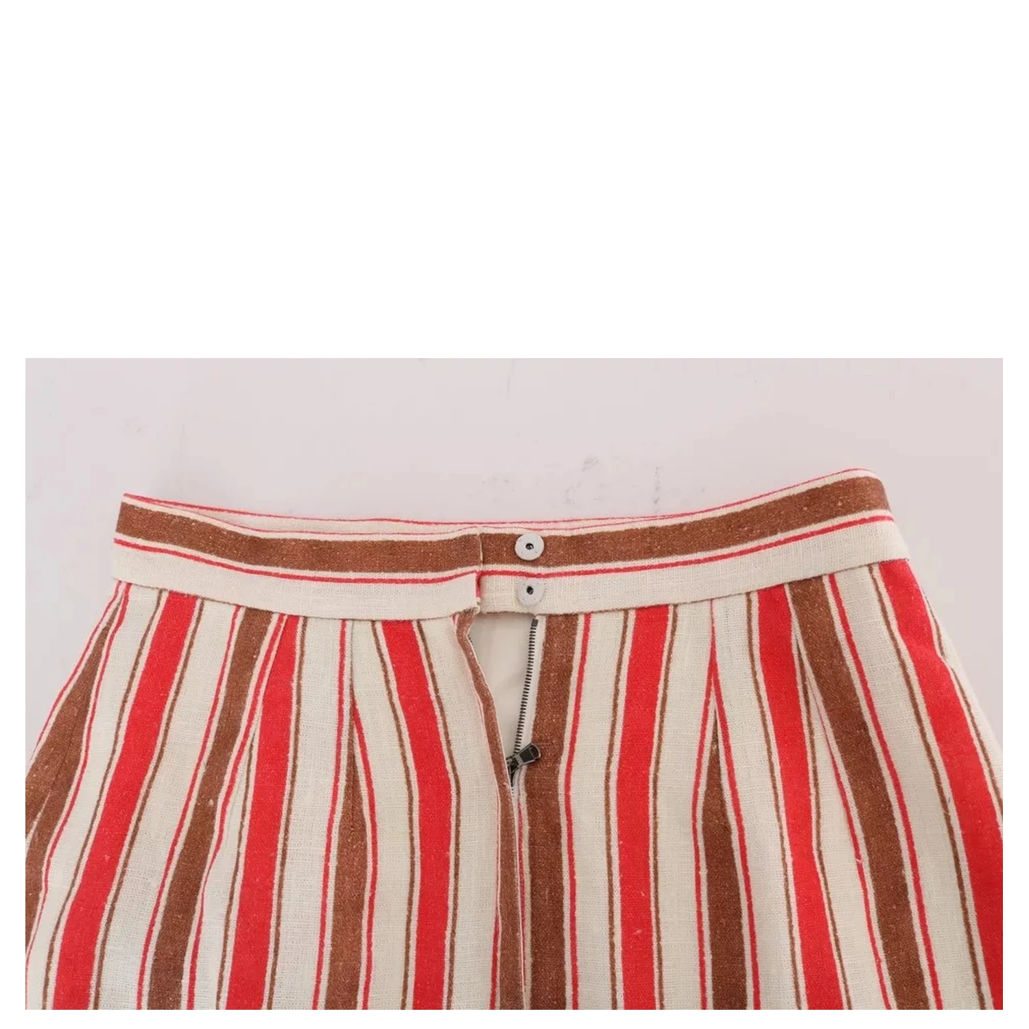 Multicolor Portofino Stripes Cotton Midi Skirt