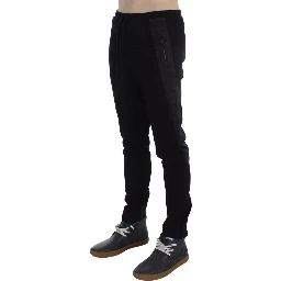 Black Gray Wool Casual Trousers Stripe Pants