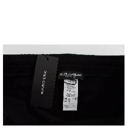 Black Gray Wool Casual Trousers Stripe Pants