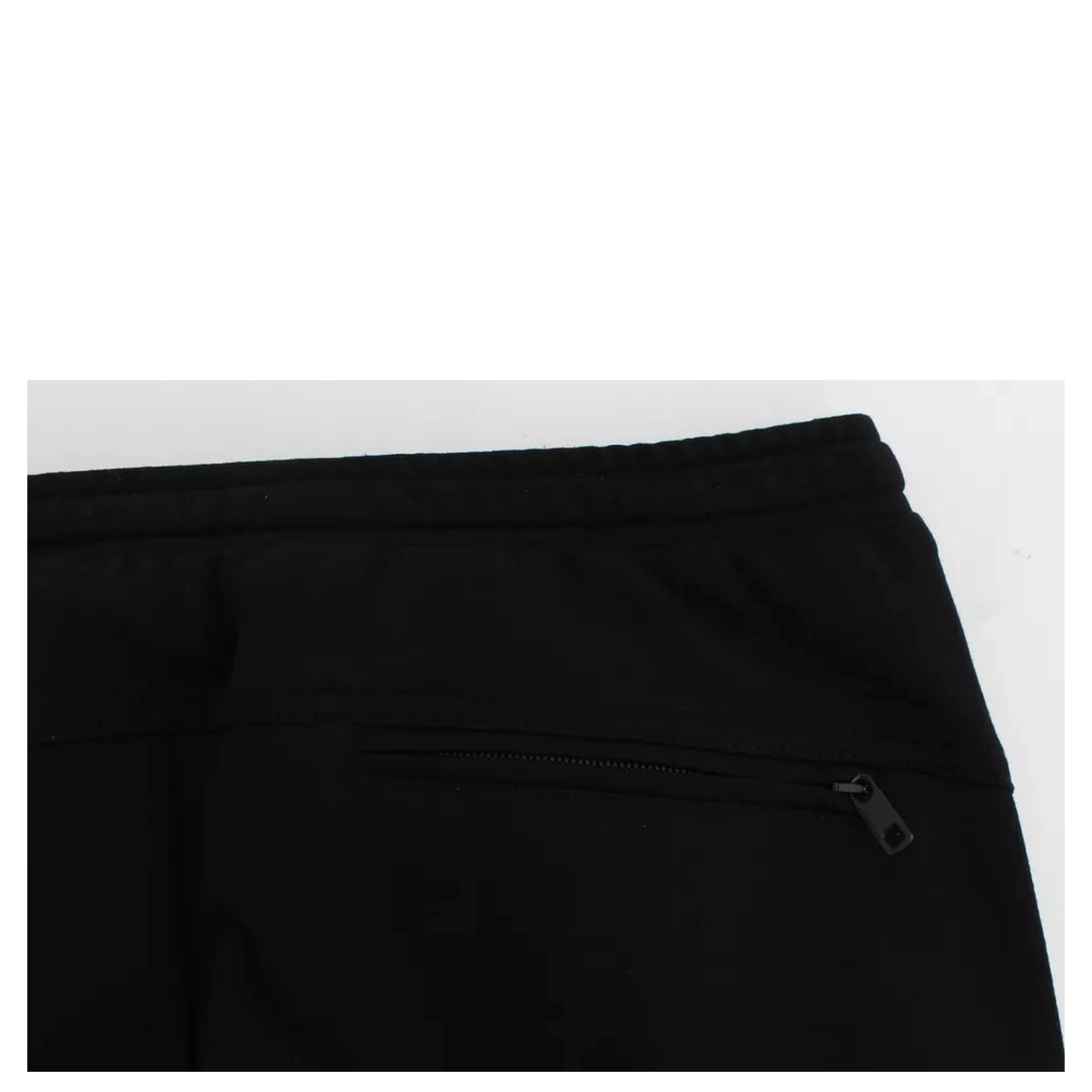 Black Gray Wool Casual Trousers Stripe Pants