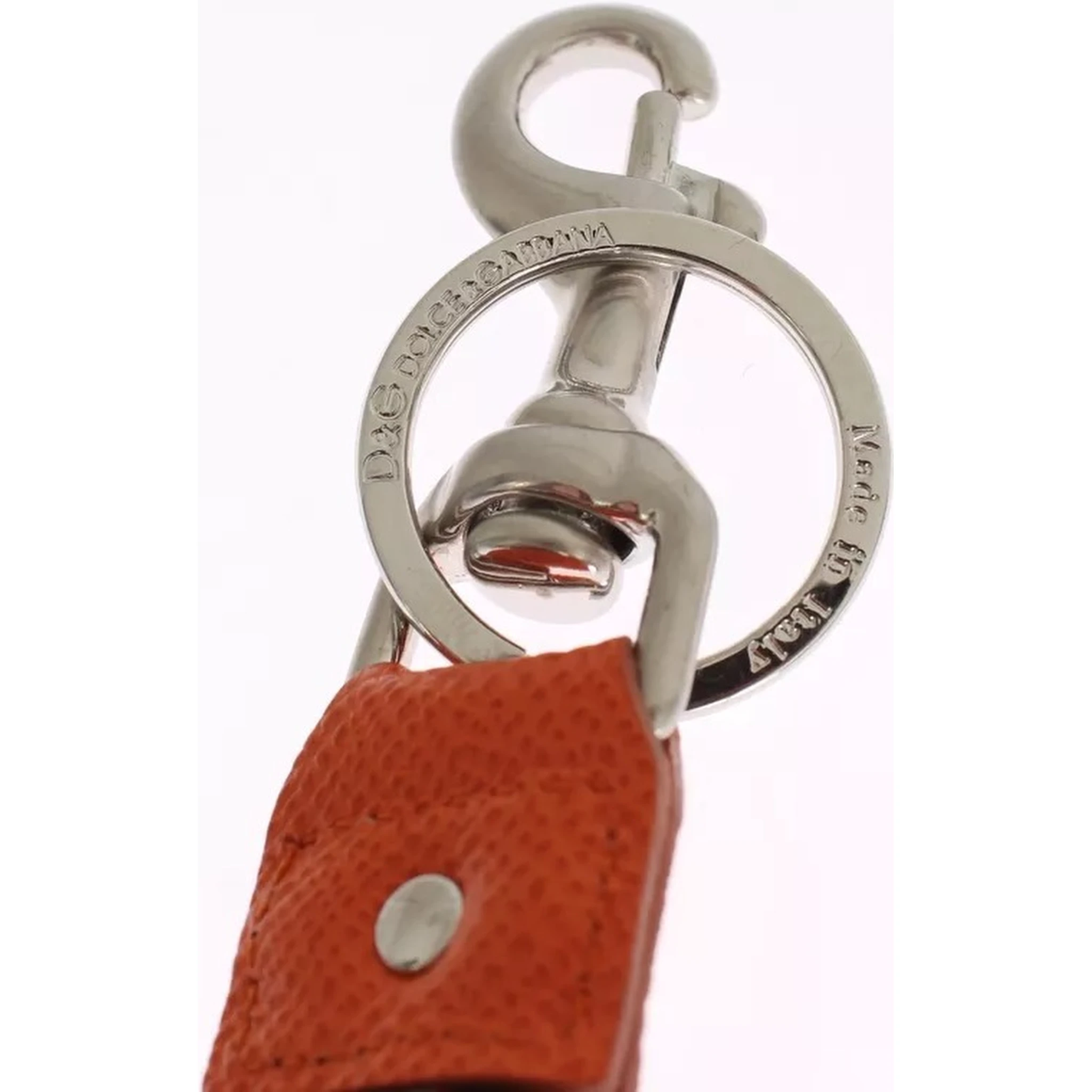 Silver Brown Raffia Leather Clasp Finder Chain Keyring