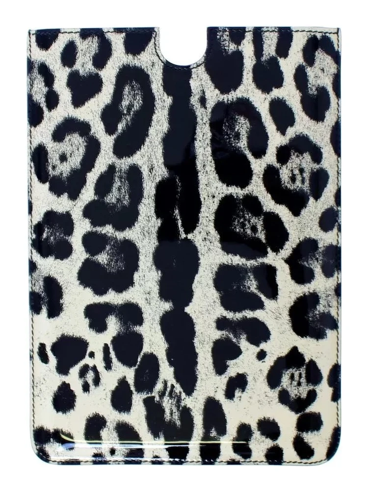 White Leopard Pattern Leather eBook Cover Tablet Case alternative