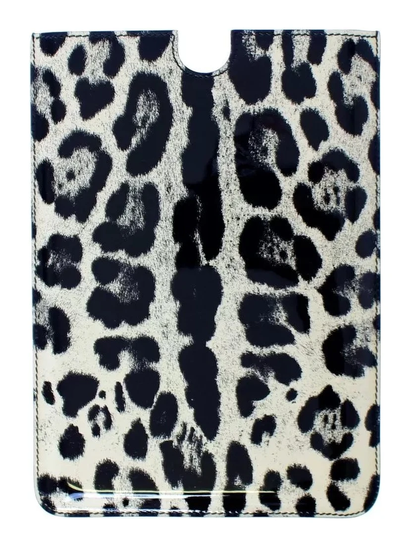 White Leopard Pattern Leather eBook Cover Tablet Case