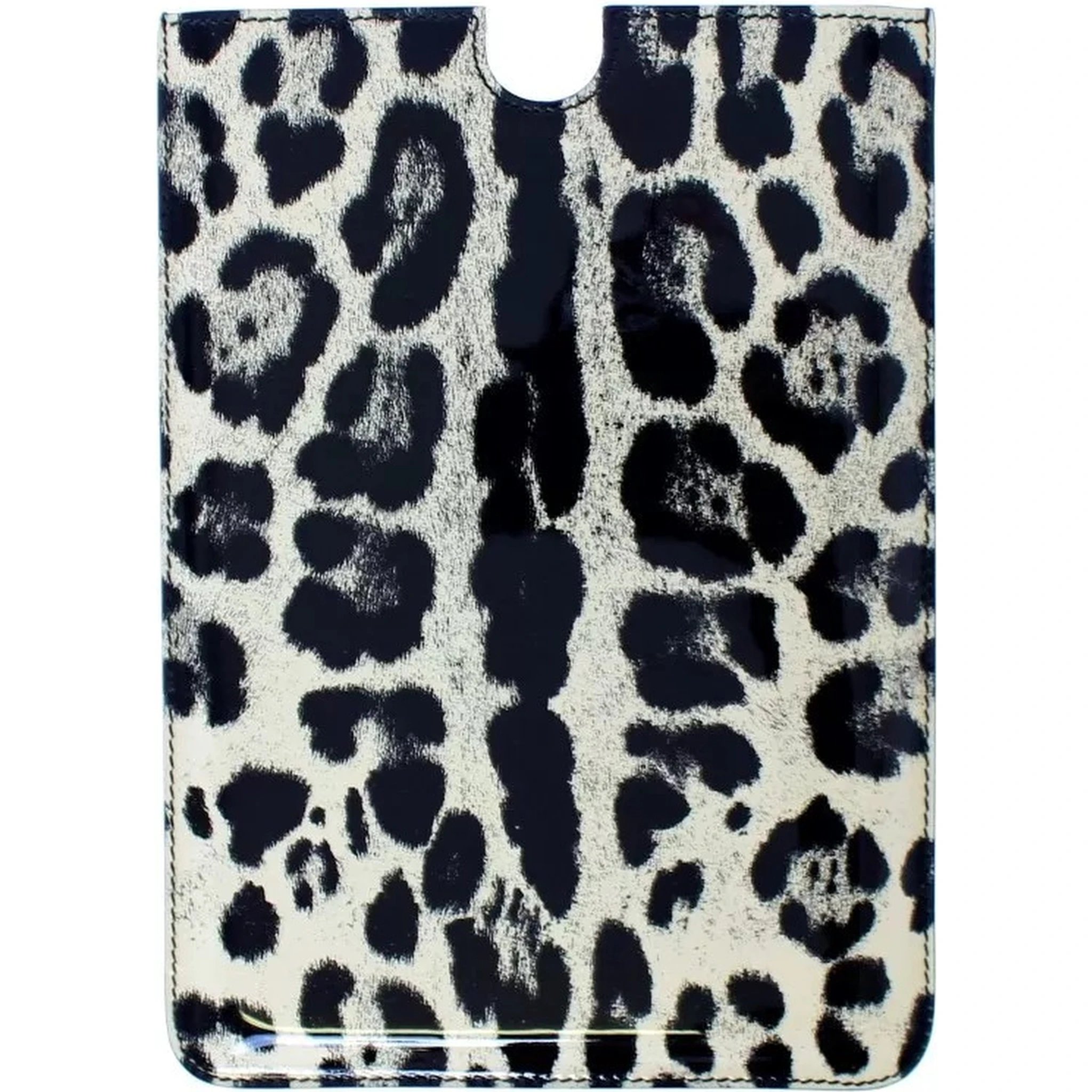 White Leopard Pattern Leather eBook Cover Tablet Case