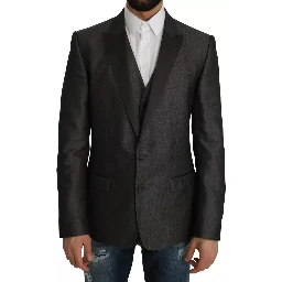 Gray MARTINI 2 Piece Vest Coat Blazer
