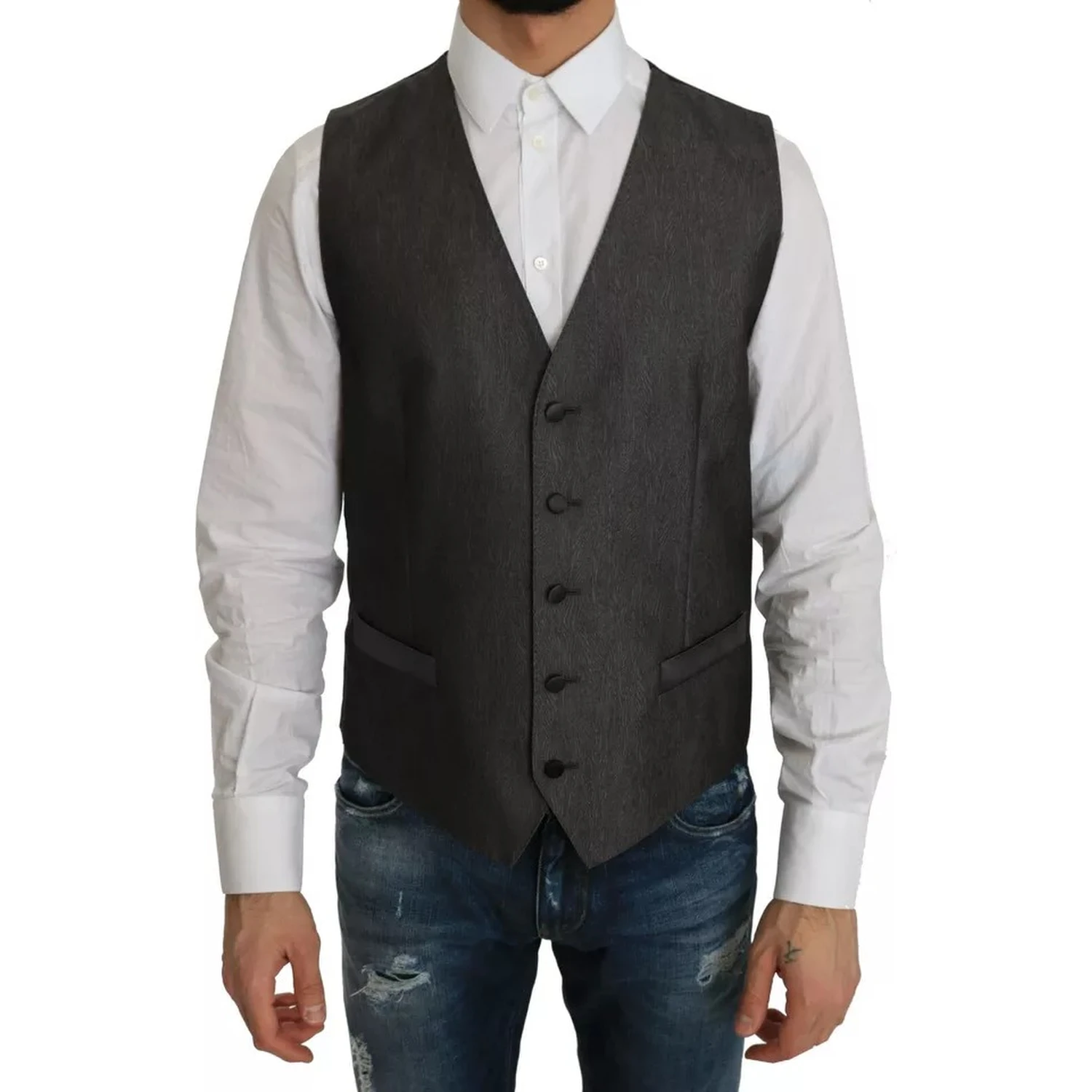 Gray MARTINI 2 Piece Vest Coat Blazer