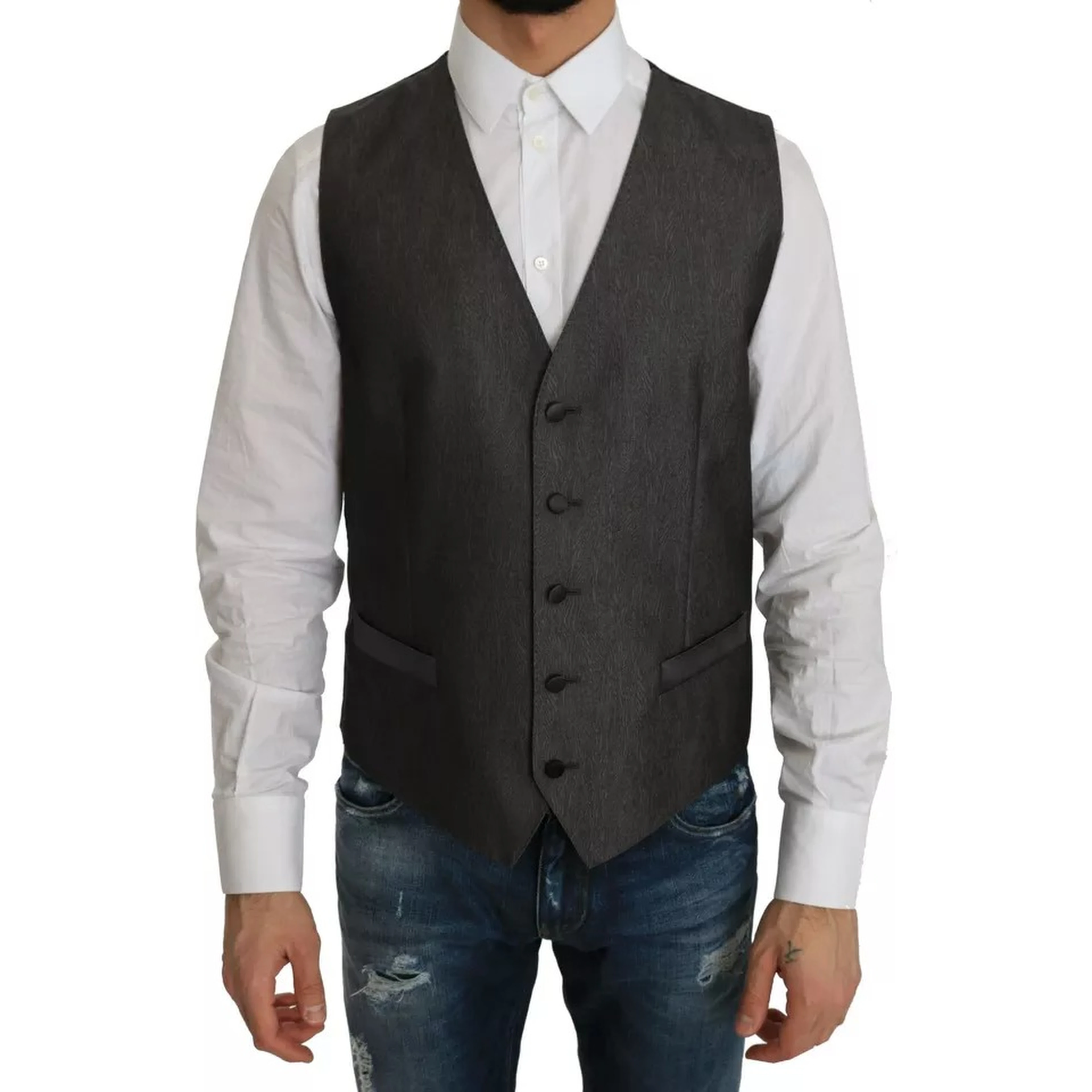 Gray MARTINI 2 Piece Vest Coat Blazer