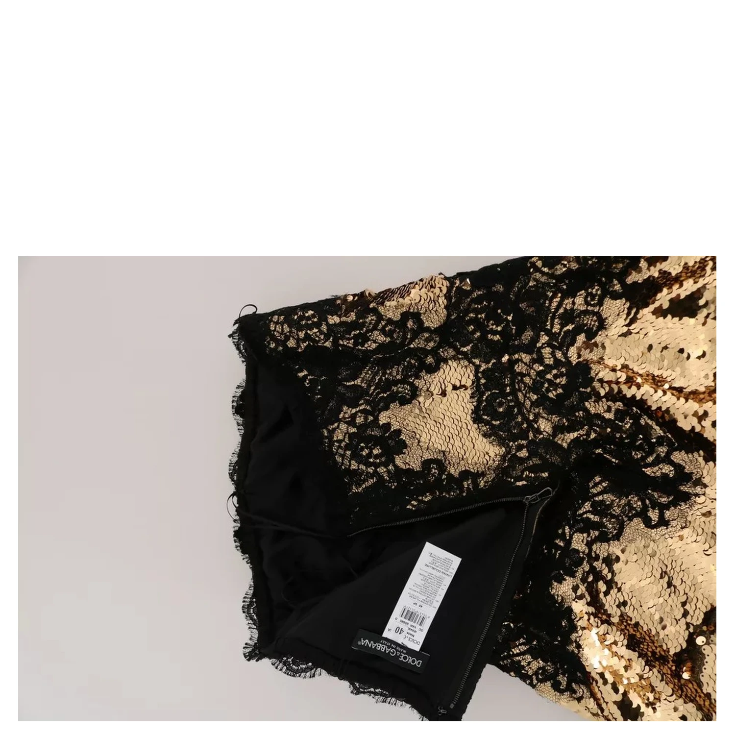 Gold Strapless Sequin Embellished Lace Dress