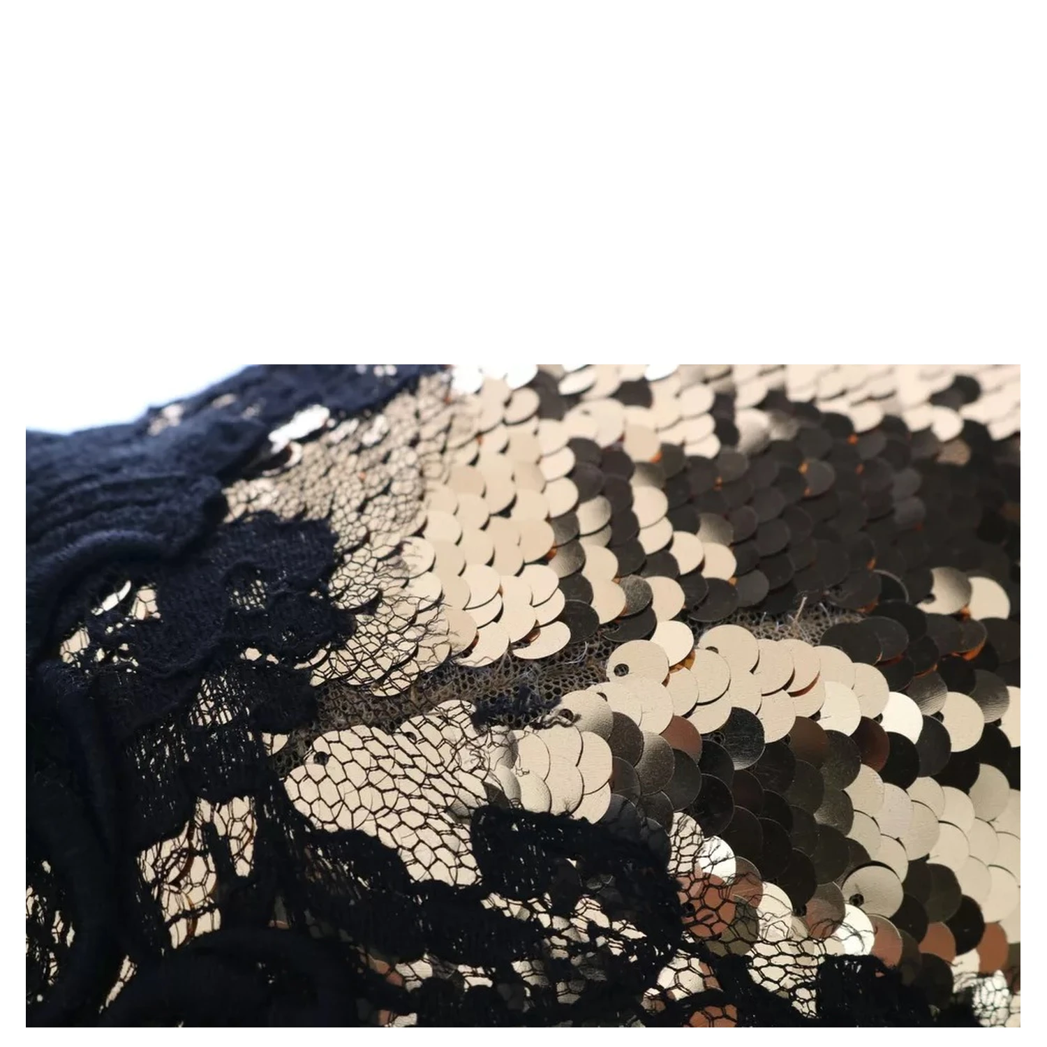 Gold Strapless Sequin Embellished Lace Dress