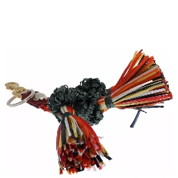 Multicolor Raffia Leather Clasp Finder Chain Keyring