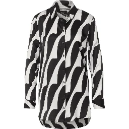 Black And White Viscose Blouse