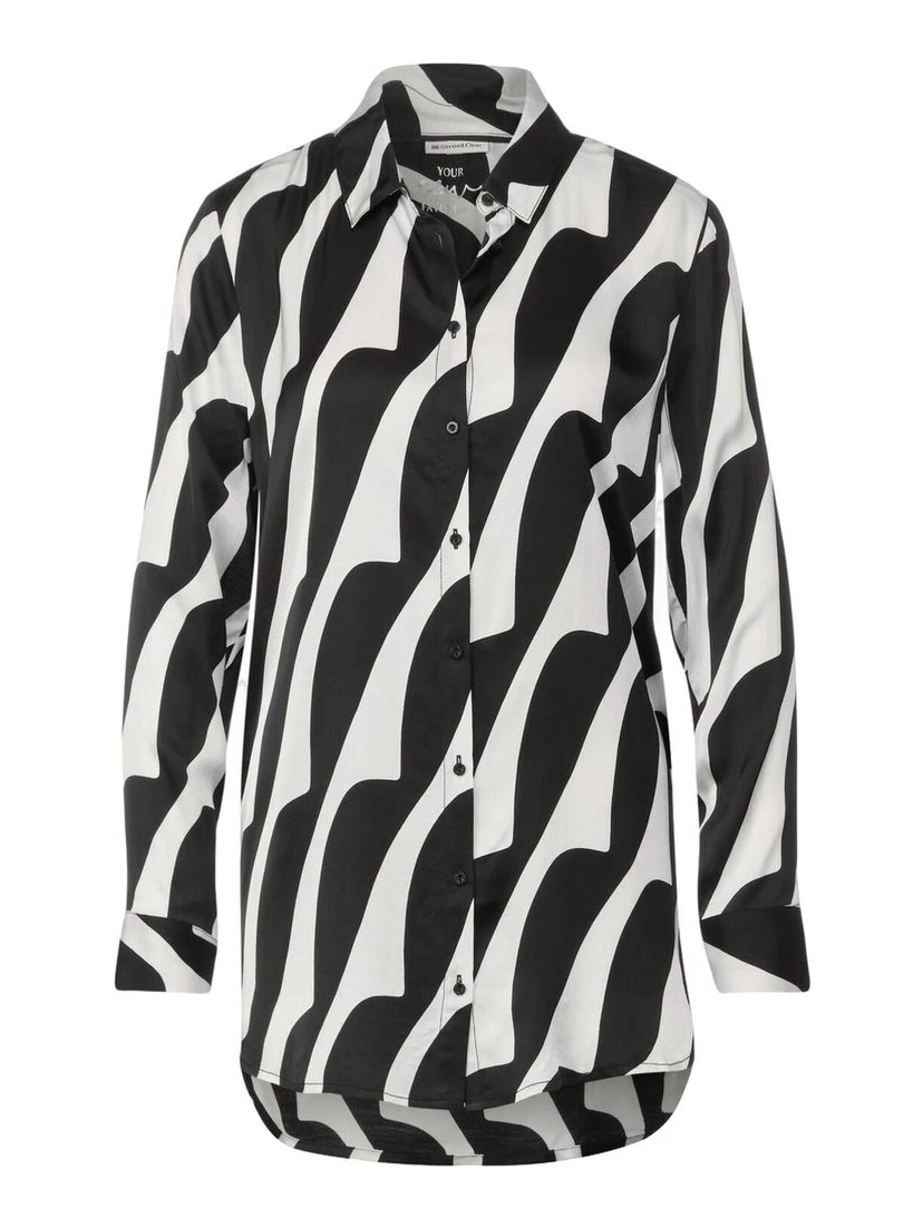 Black And White Viscose Blouse