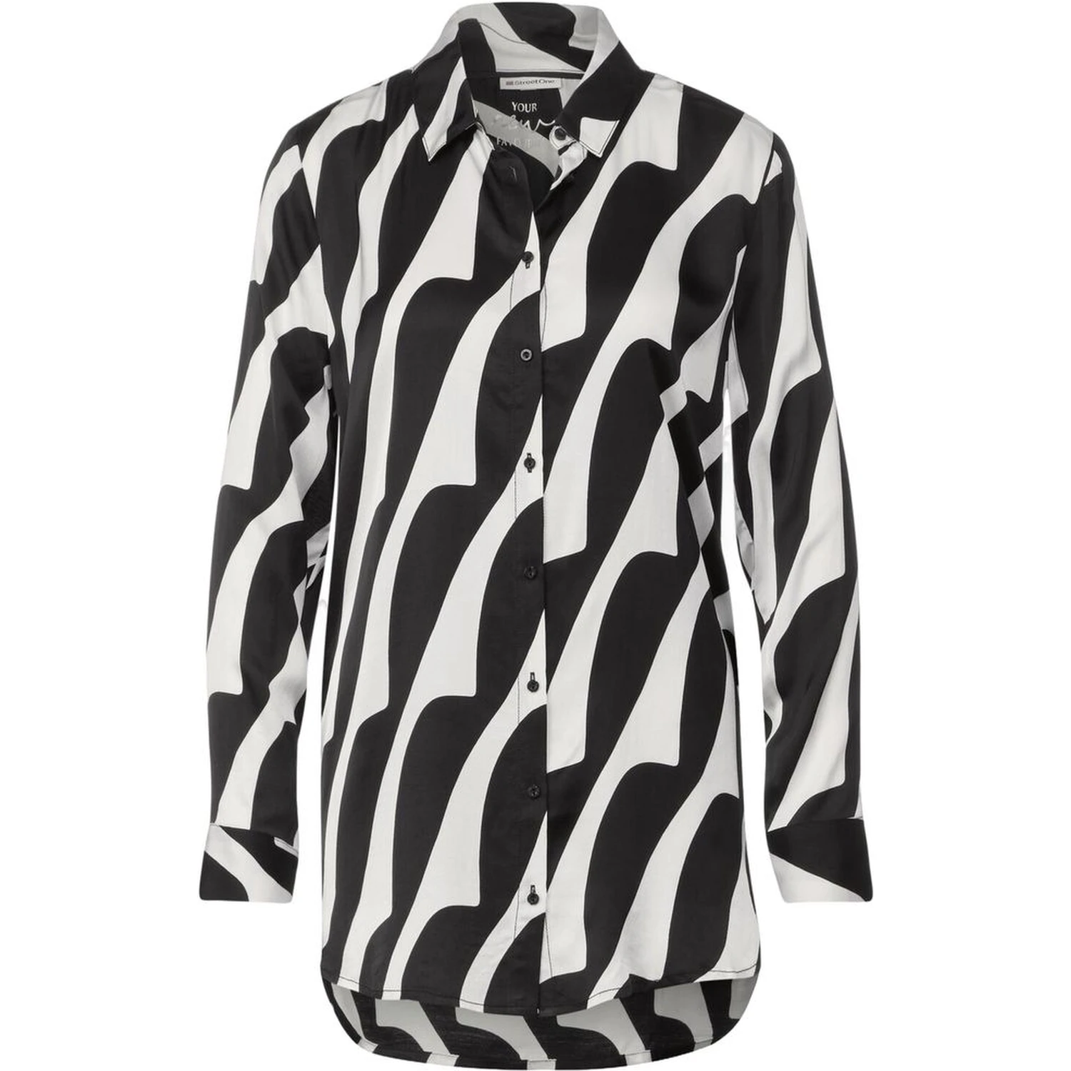 Black And White Viscose Blouse