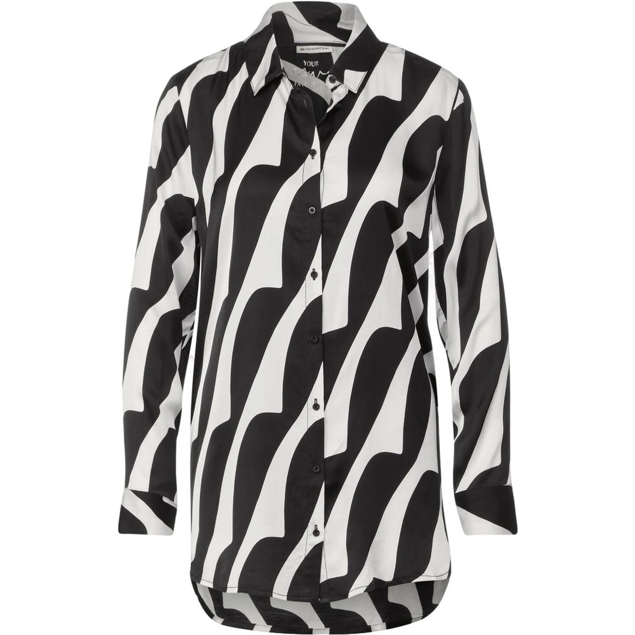 Black And White Viscose Blouse