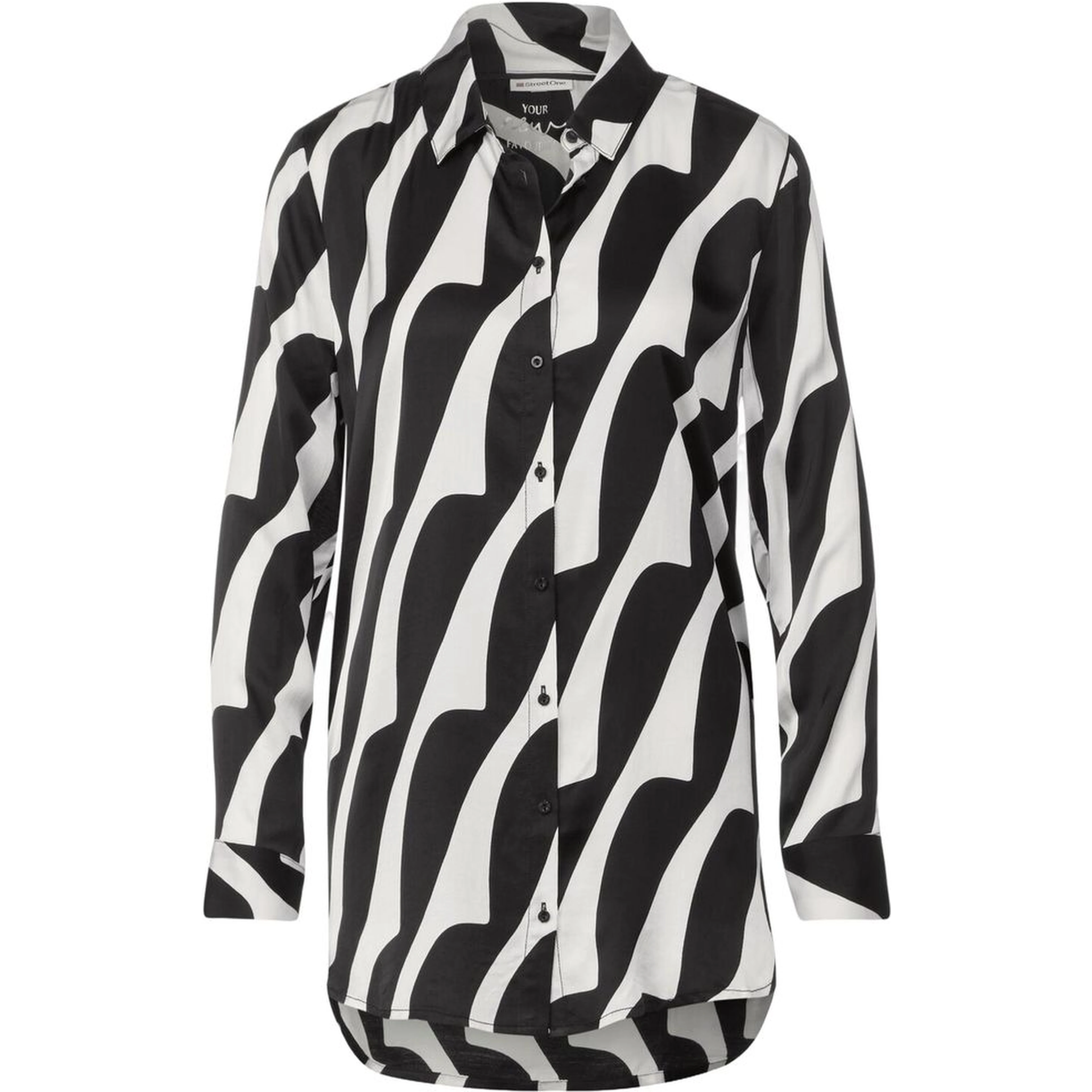 Black And White Viscose Blouse