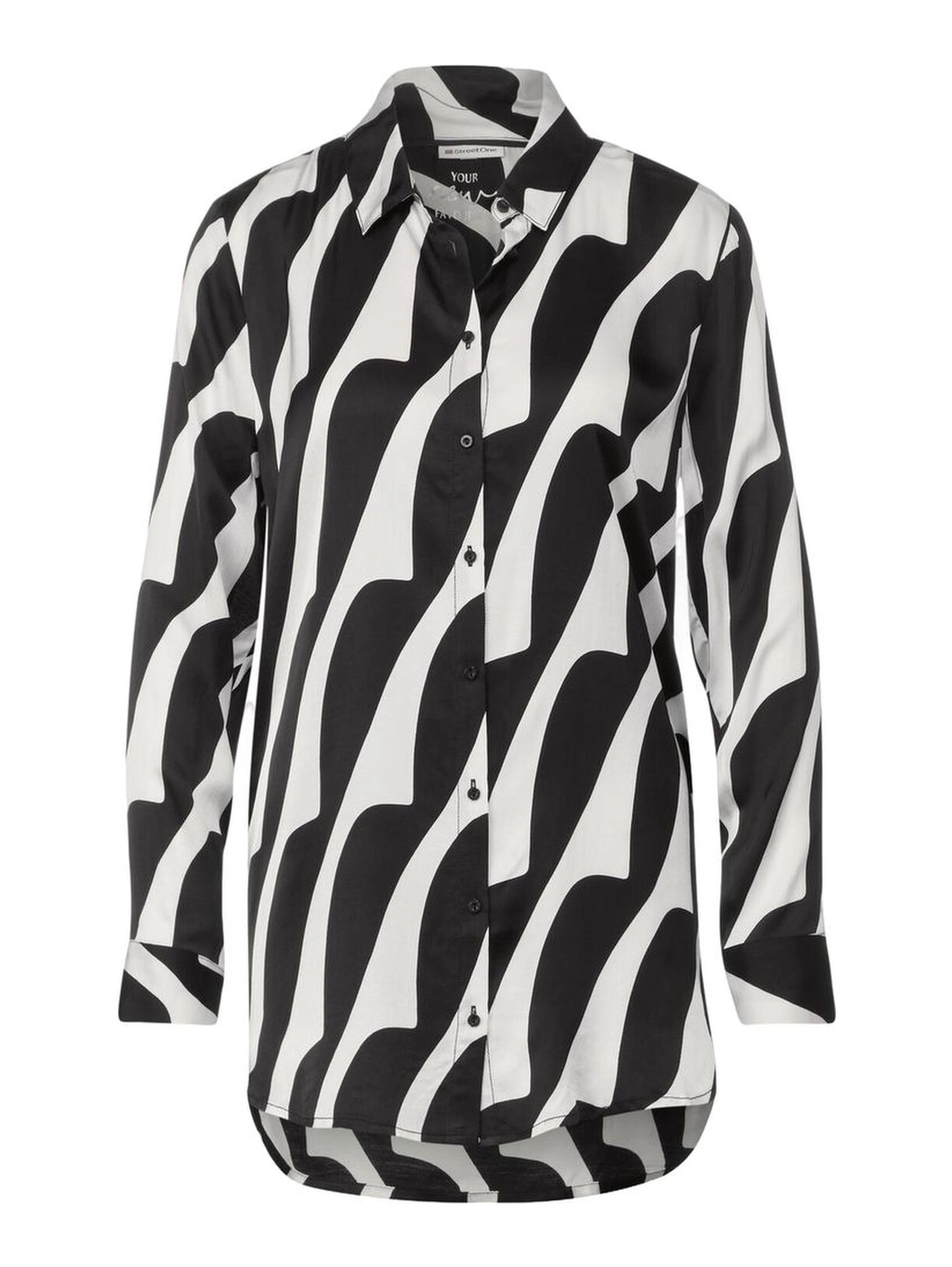 Black And White Viscose Blouse