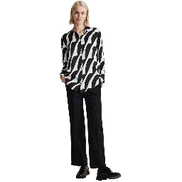 Black And White Viscose Blouse