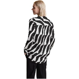 Black And White Viscose Blouse