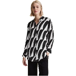 Black And White Viscose Blouse