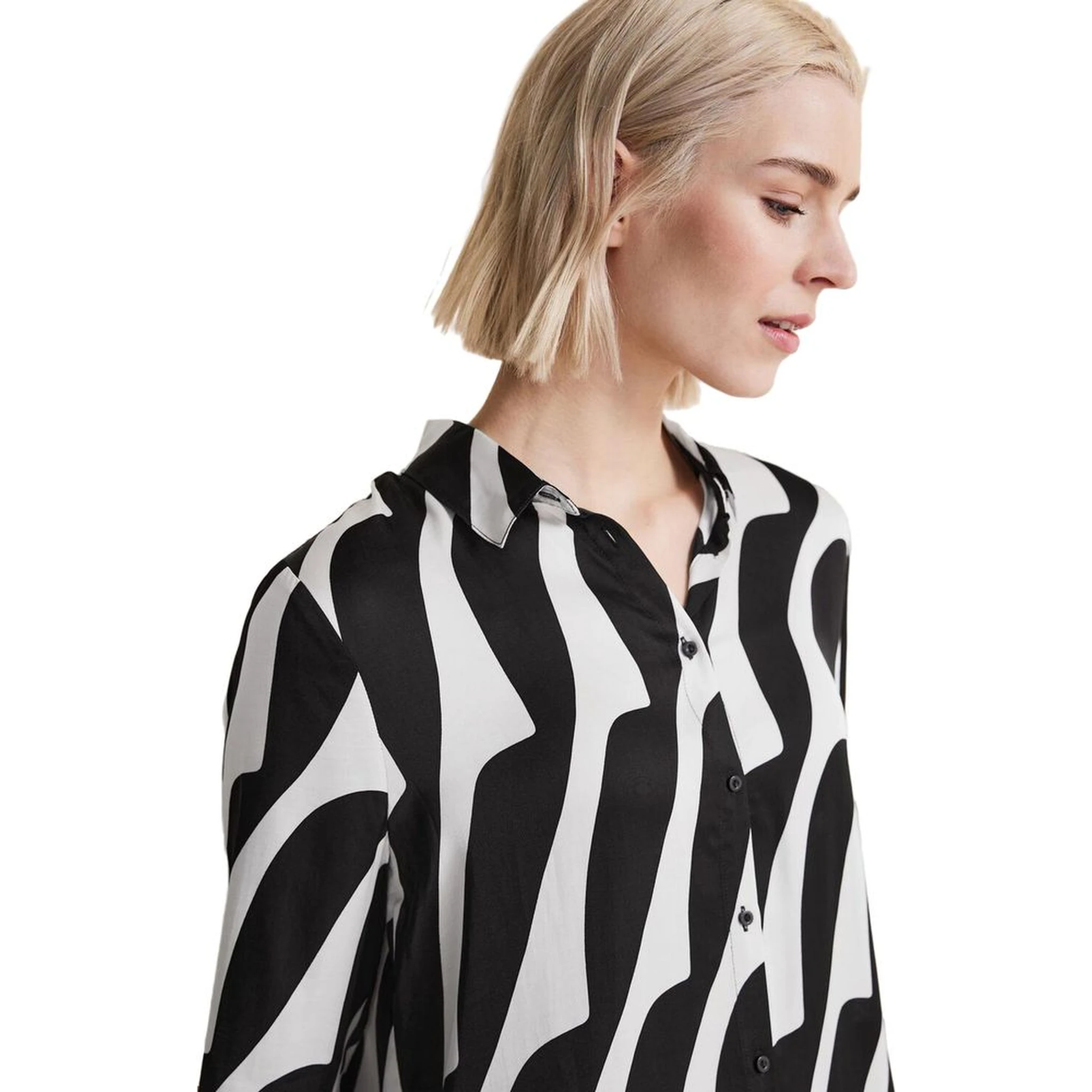 Black And White Viscose Blouse