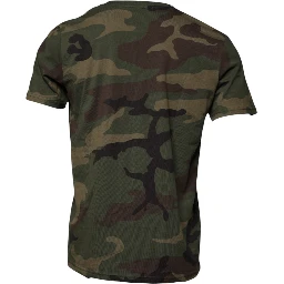 Multicolor Camouflage Cotton Crew Neck T-shirt