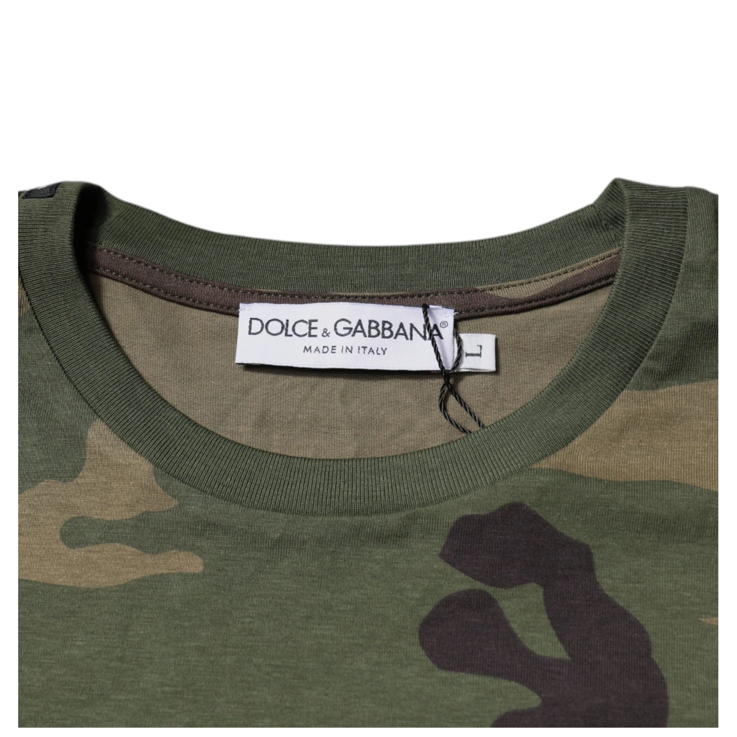 Multicolor Camouflage Cotton Crew Neck T-shirt