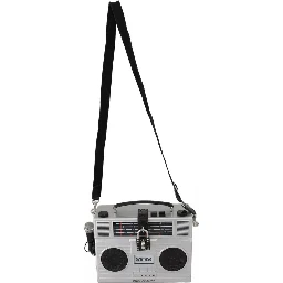 Silver Retro Radio Boombox Limited Edition Handmade Wood Bag