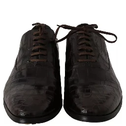 Brown Patterned Leather Dress Formal Shoes