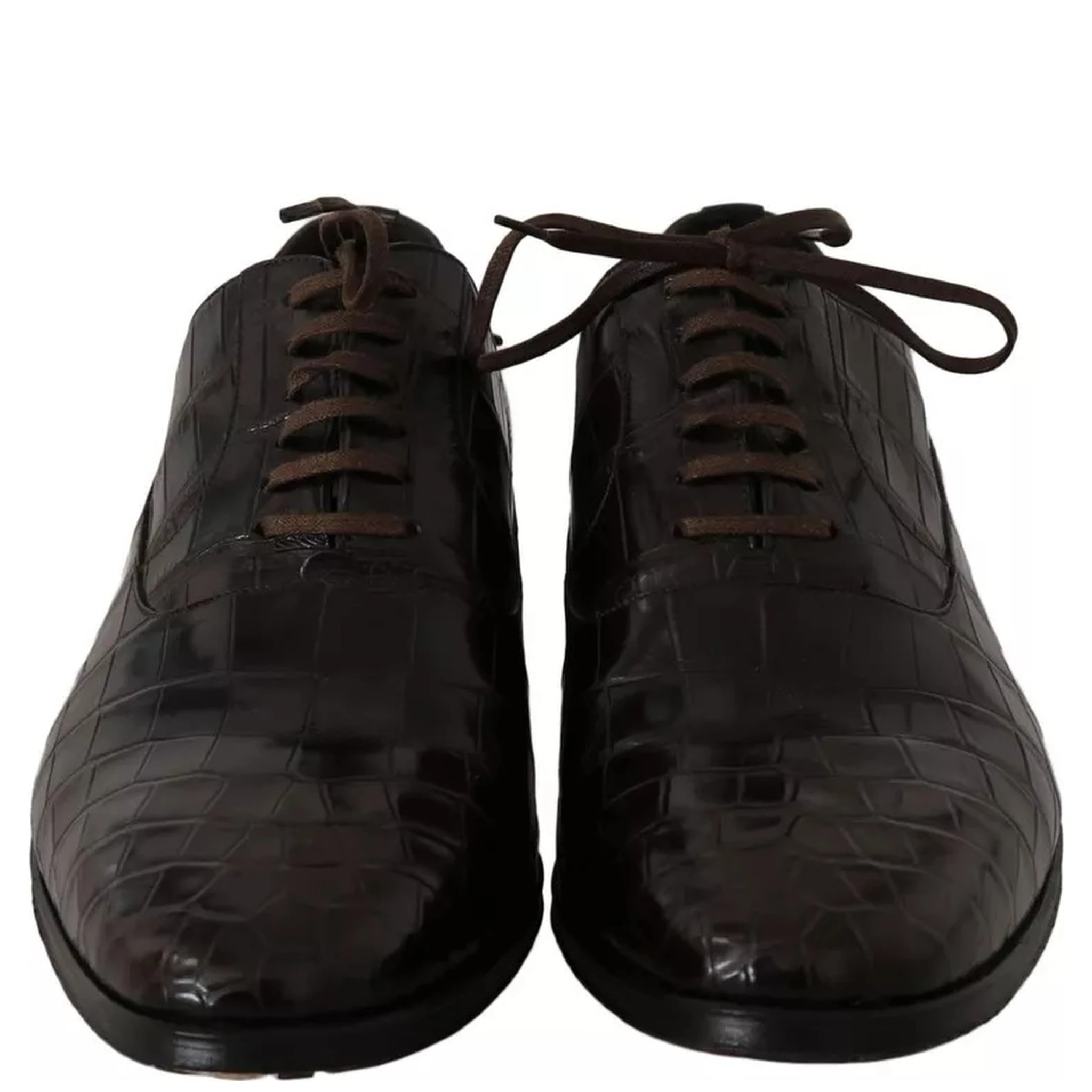 Brown Patterned Leather Dress Formal Shoes