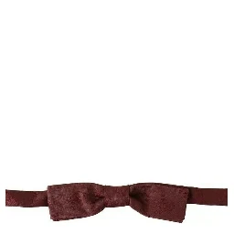 Bordeaux Silk Floral Faille Adjustable Bow Tie