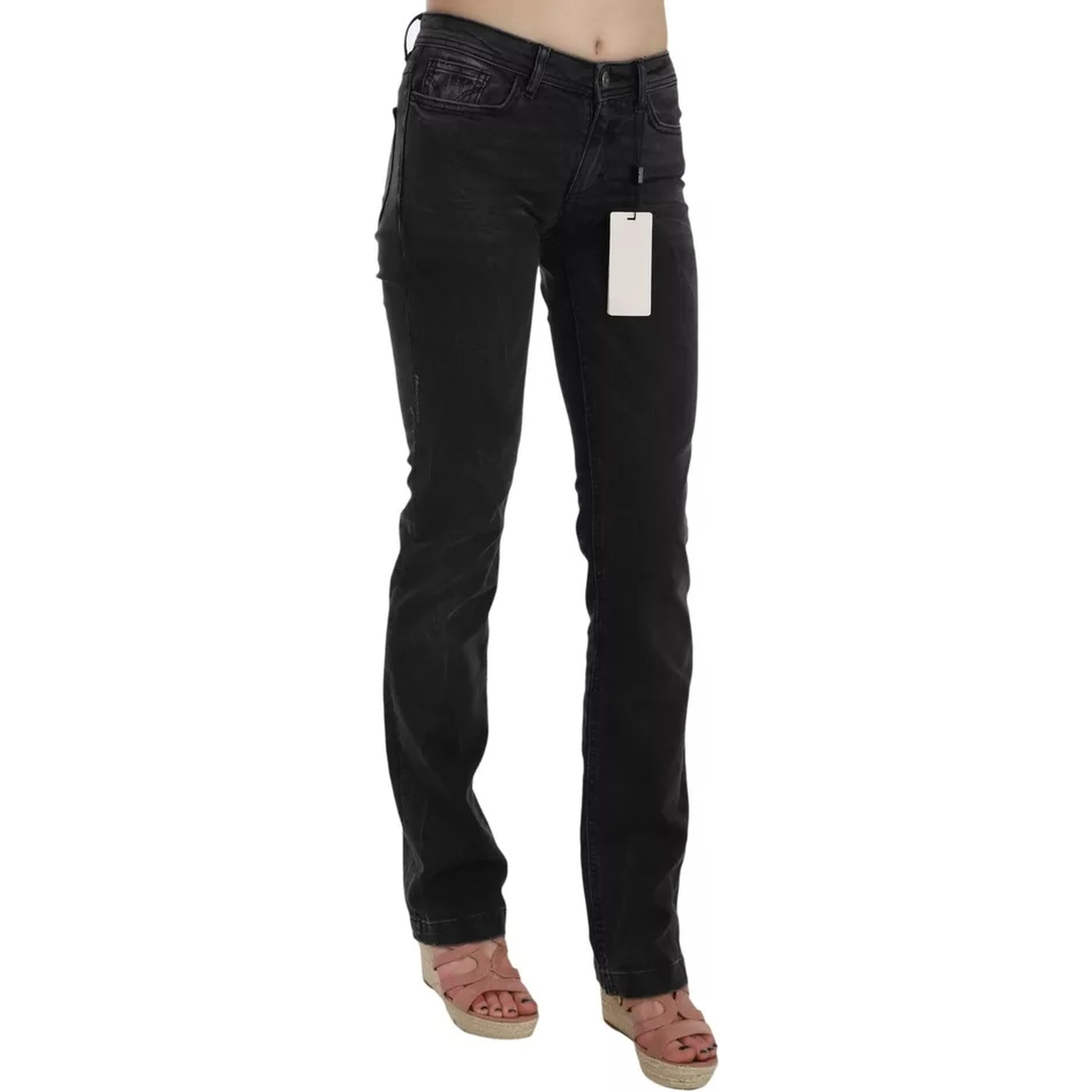 Black Slim Fit Cotton Jeans D&G Pants