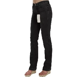 Black Slim Fit Cotton Jeans D&G Pants