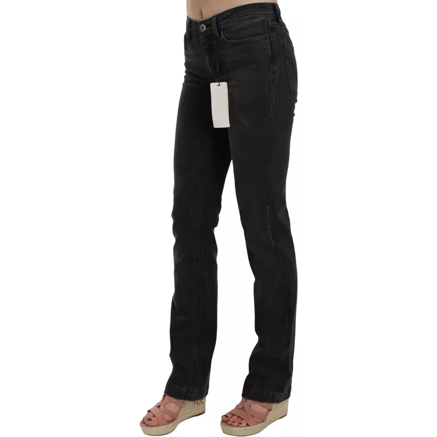 Black Slim Fit Cotton Jeans D&G Pants
