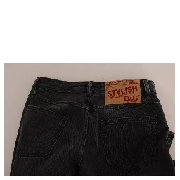 Black Slim Fit Cotton Jeans D&G Pants